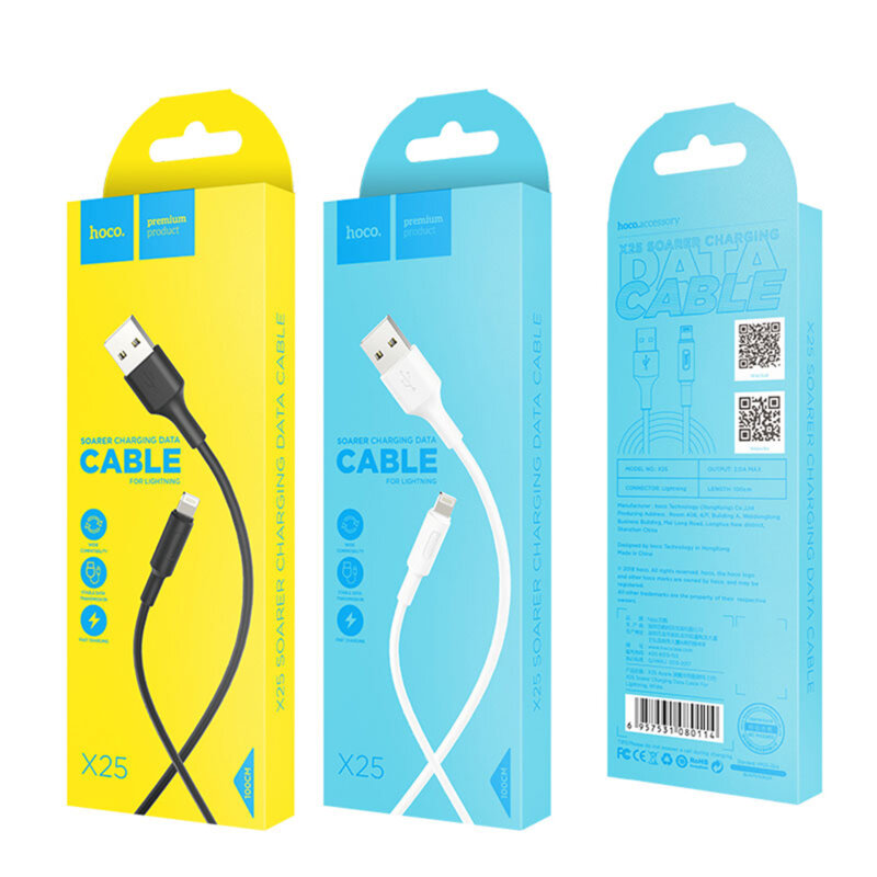 Cablu transfer date Lightning 2A, Hoco X25, 1m, negru