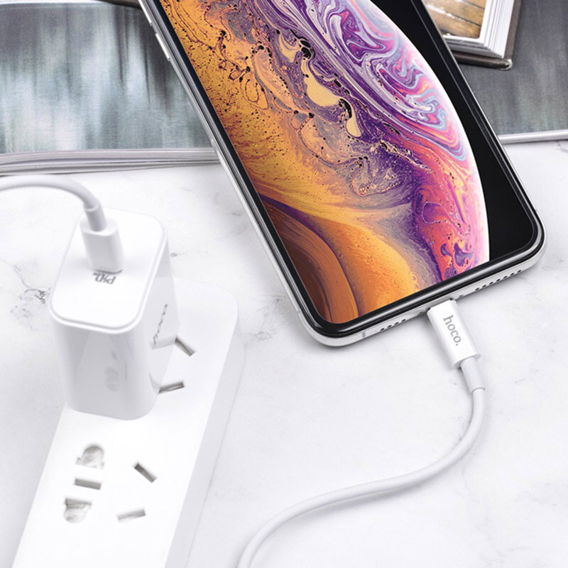 Cablu de date Apple Fast Charge 3A Hoco X36, 1m, alb
