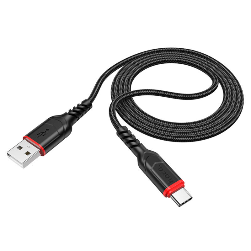 Cablu Type-C Fast Charge 3A la USB-A Hoco X59, 1m, negru