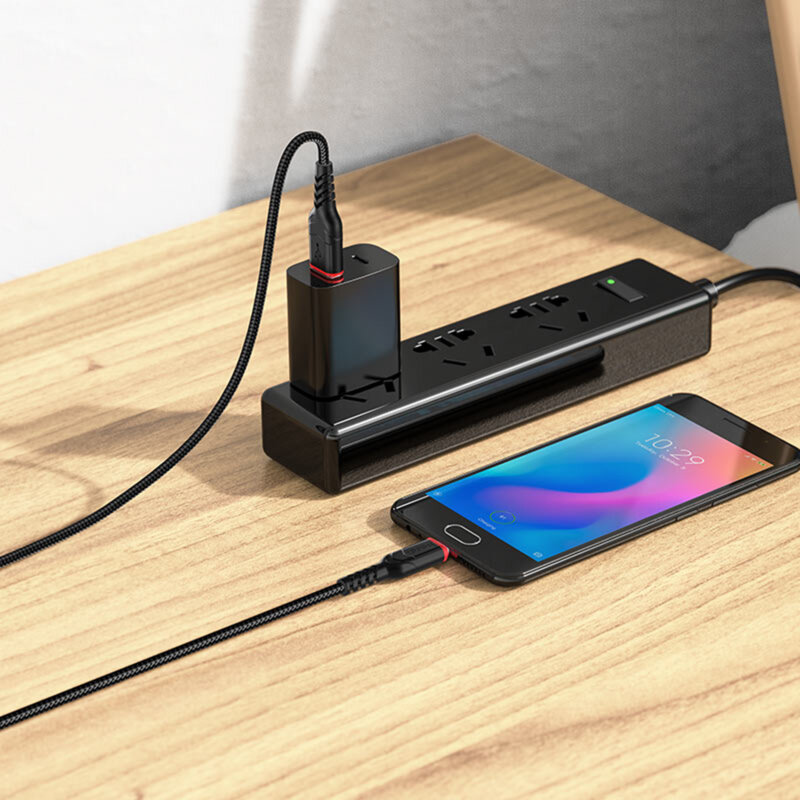 Cablu de date Micro-USB la USB-A 2.4A Hoco X59, 1m, negru