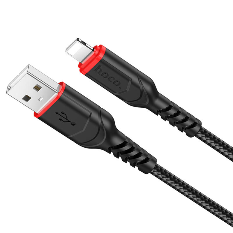 Cablu Lightning Apple Fast Charging 2.4A Hoco X59, 1m, negru