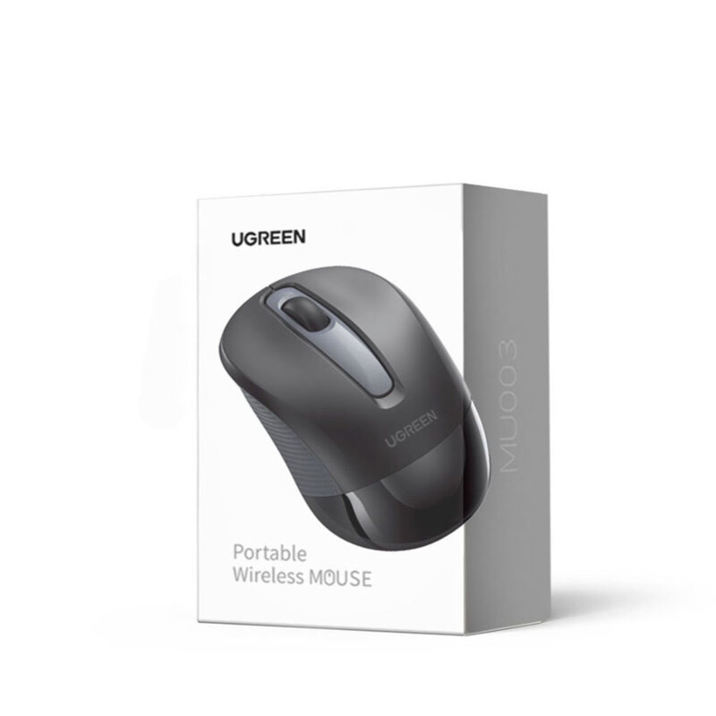Mouse wireless pentru laptop Ugreen, 2400 DPI, negru, 90371