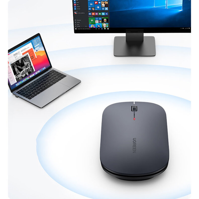 Mouse wireless fara fir 1000-4000 DPI Ugreen, gri, 90373