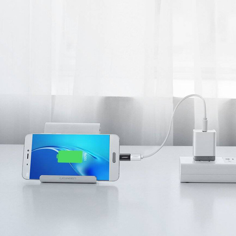 Adaptor OTG Micro-USB la Type-C Ugreen, negru, 30391