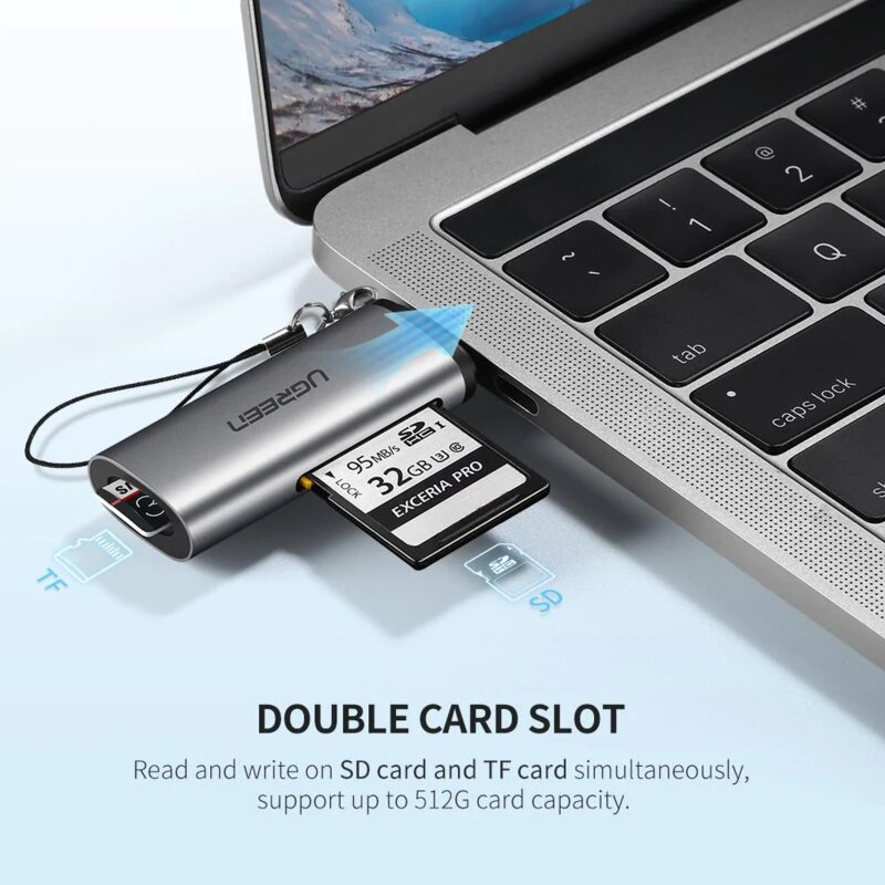 Card reader USB-C, SD, TF Ugreen, 5Gbps, gri, 50704