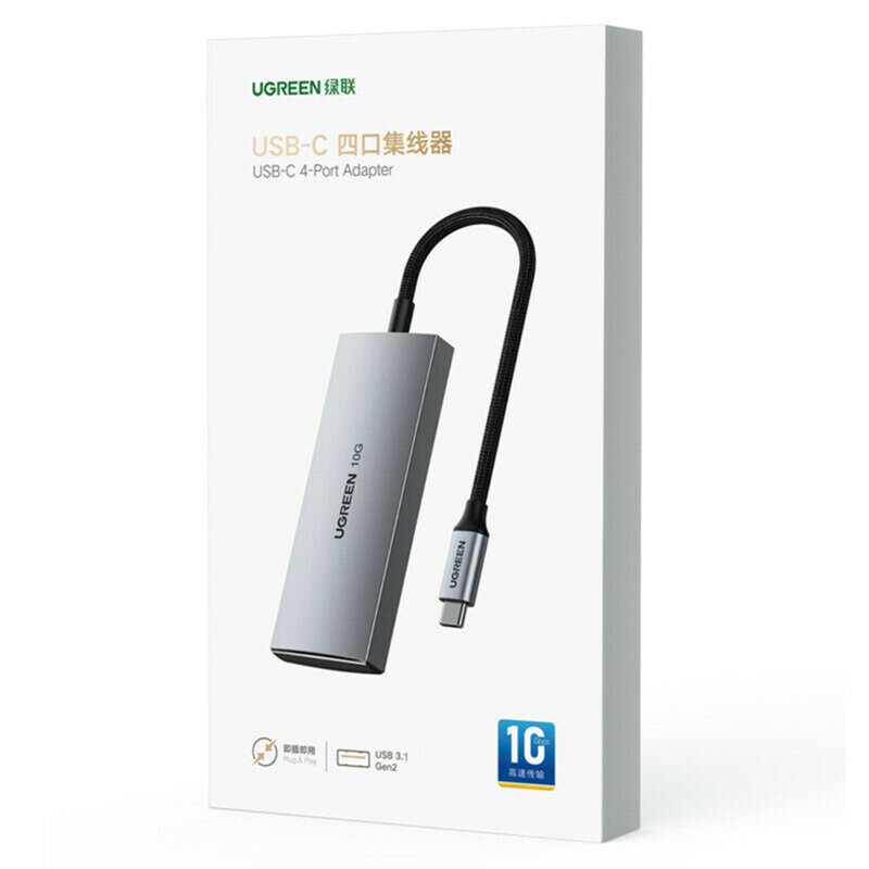 Dock USB-C la 2 x USB, 2 x tip C Ugreen, 10Gbps, gri, 30758