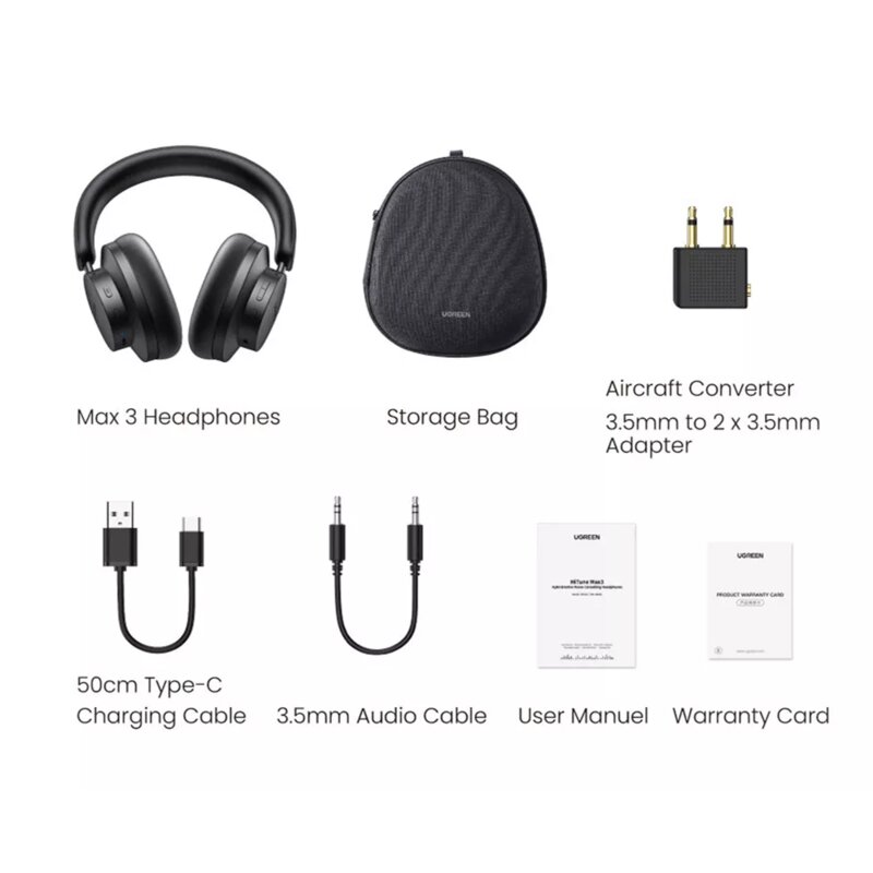 Casti Bluetooth wireless cu Noise Cancelling Ugreen, 90422