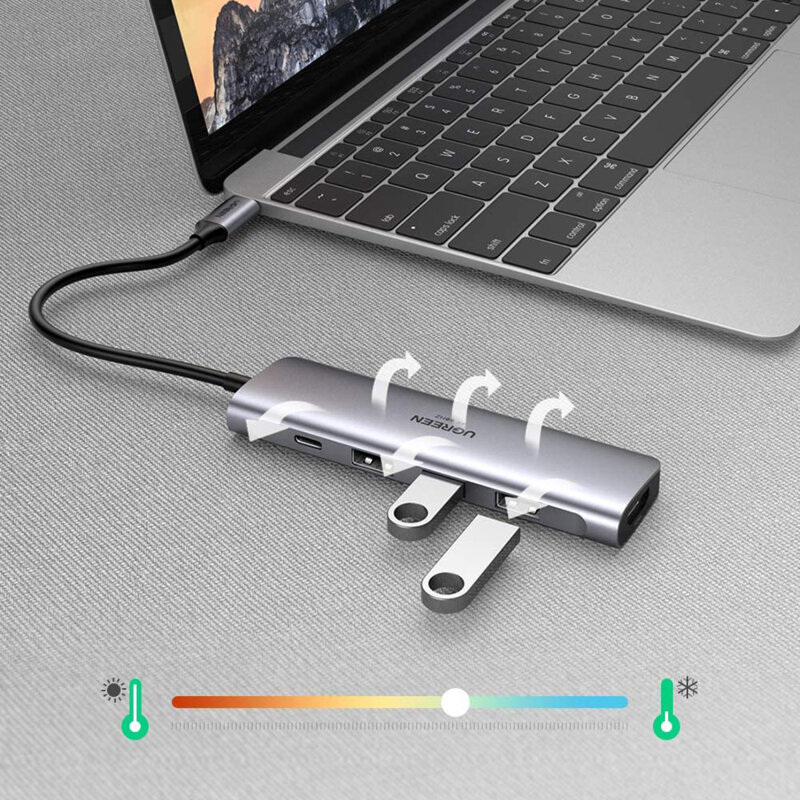 Dock USB-C Macbook USB, HDMI, PD100W Ugreen, 4K x 2K@60Hz, 70495