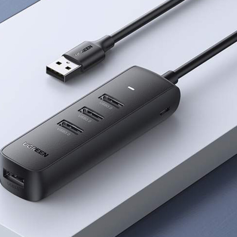 Hub 4 x USB, Type-C 12V Ugreen, 5Gbps, negru, 80657