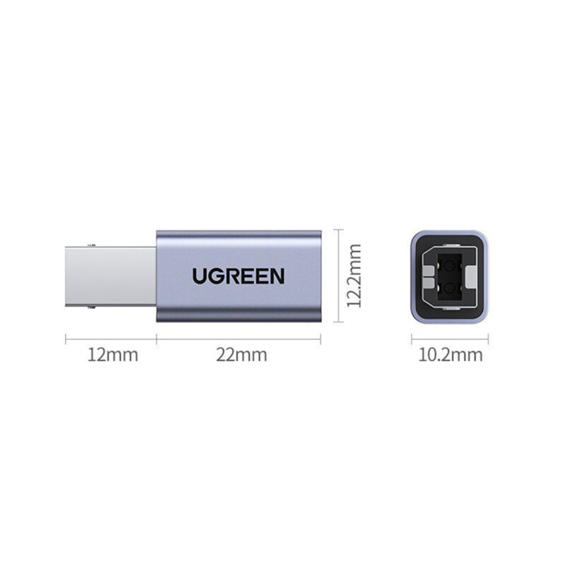 Adaptor imprimanta USB-B la USB-C Ugreen, gri, 20120
