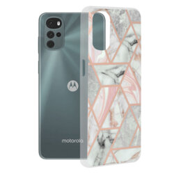 Husa Motorola Moto G22 Techsuit Marble, roz