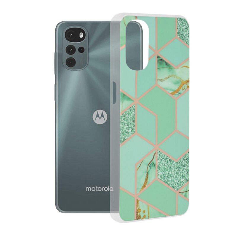 Husa Motorola Moto G22 Techsuit Marble, verde
