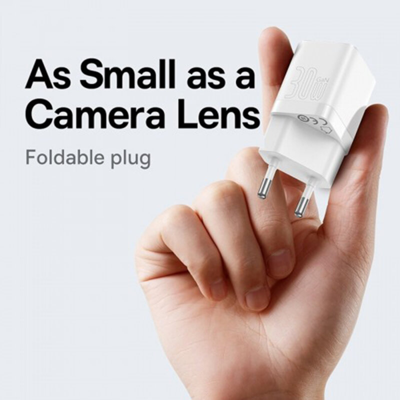 Incarcator 30W USB-C GaN3 pentru priza Baseus, CCGN010102