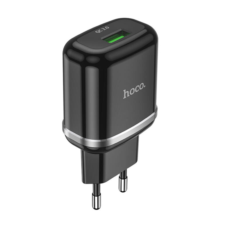 Incarcator priza Fast Charging USB 18W Hoco N3, negru