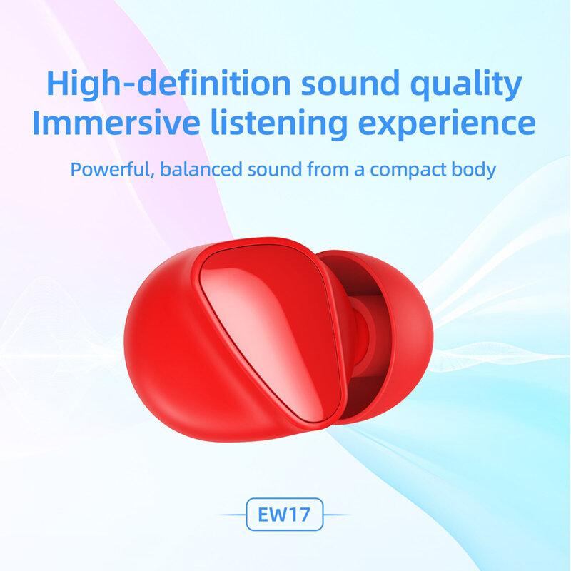 Casti in-ear wireless, earbuds Bluetooth, Hoco EW17, negru