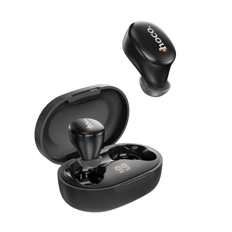Casti wireless stereo, earbuds Bluetooth TWS Hoco EW11, negru