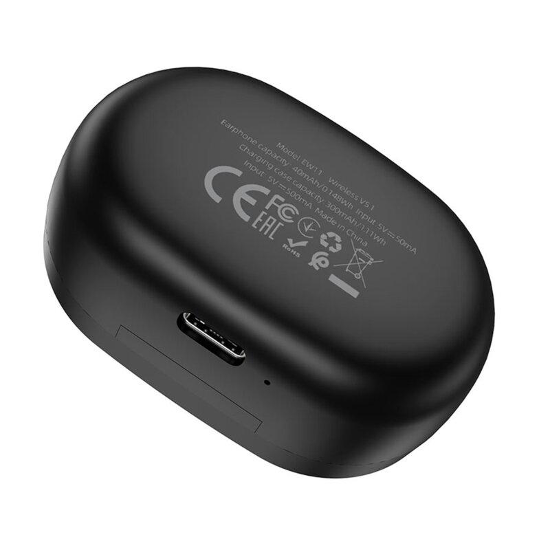 Casti wireless stereo, earbuds Bluetooth TWS Hoco EW11, negru