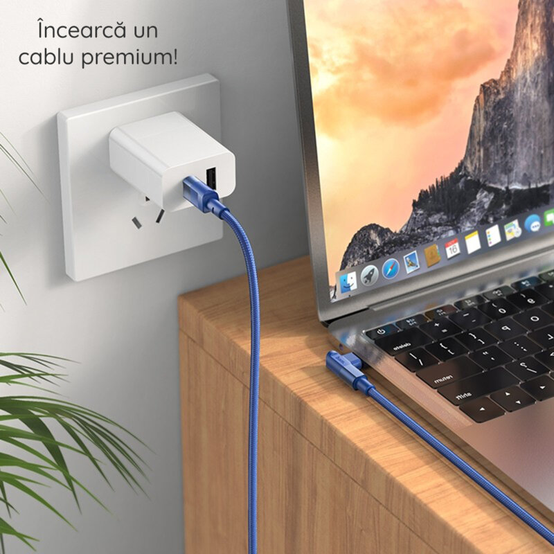 Cablu de date tip C Fast Charging Hoco U108, 1.2m, negru