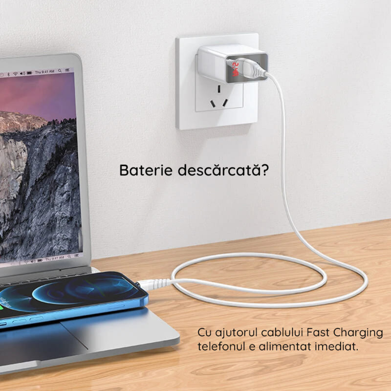 Cablu magnetic Fast Charging Type-C Hoco X63, 1m, negru