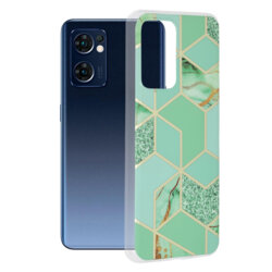 Husa Oppo Reno7 5G Techsuit Marble, verde