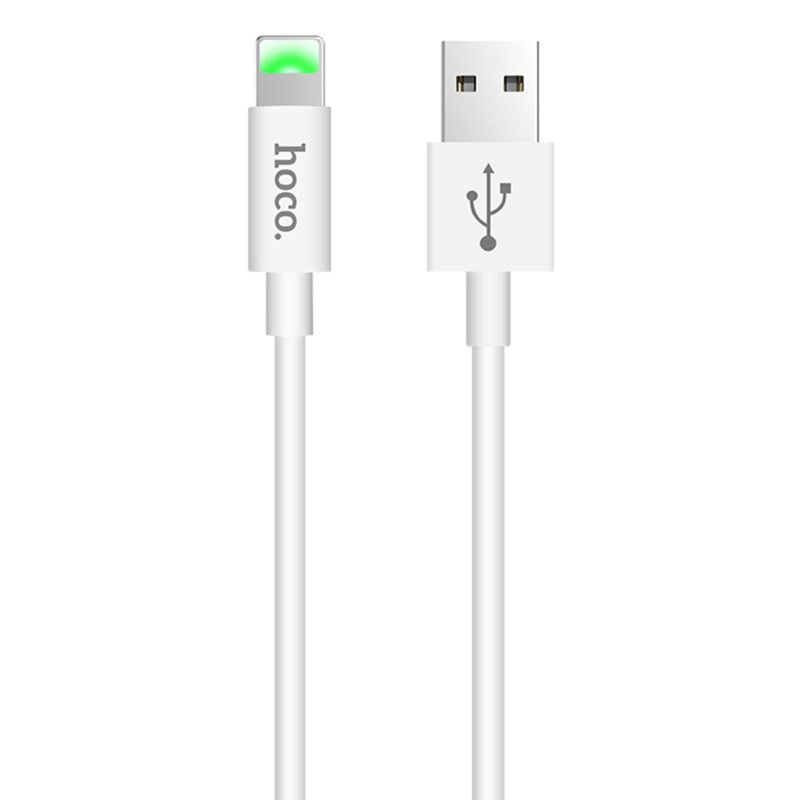 Cablu de date iPhone Quick Charge 2.4A Hoco X43, alb