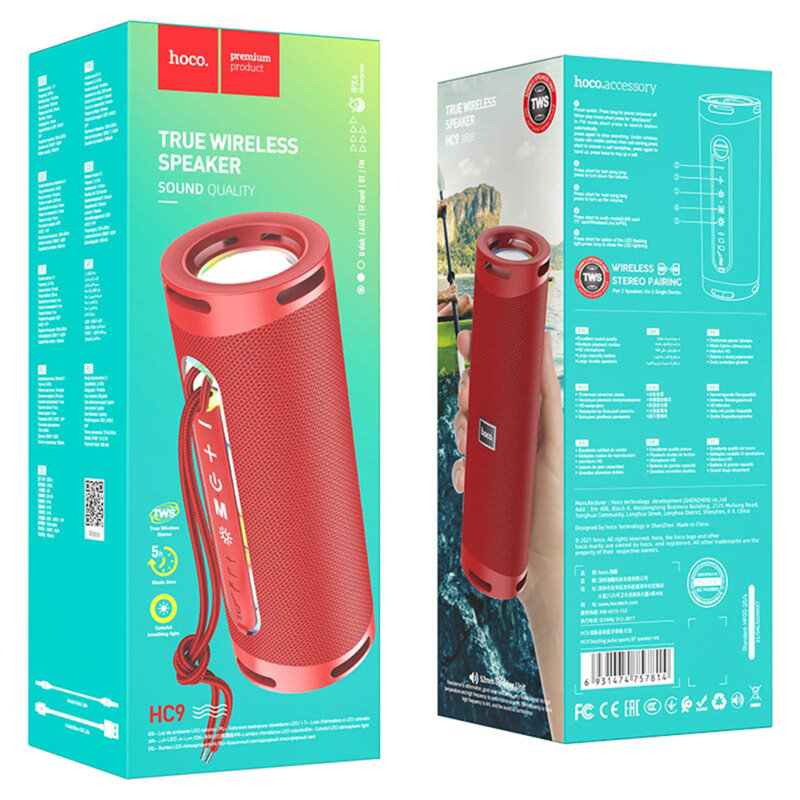 Boxa Bluetooth portabila, wireless, 10W, Hoco HC9, rosu