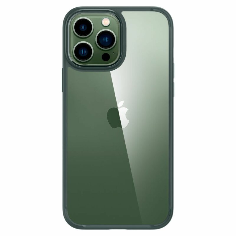 Husa transparenta iPhone 13 Pro Spigen Ultra Hybrid, verde