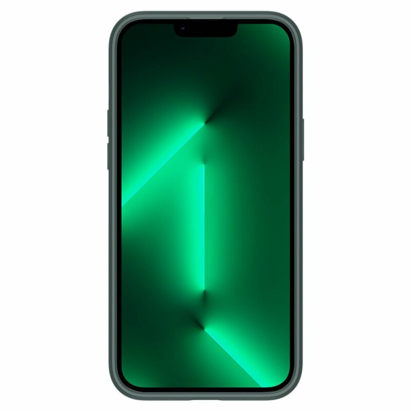 Husa transparenta iPhone 13 Pro Spigen Ultra Hybrid, verde
