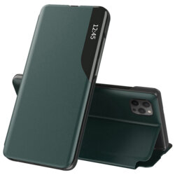 Husa iPhone 14 Pro Max Eco Leather View flip tip carte, verde