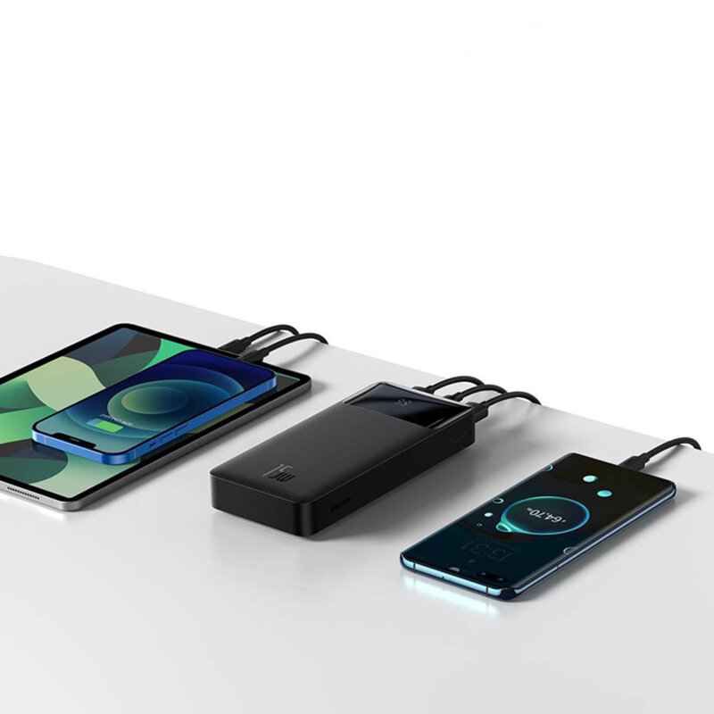 Baterie externa 10000mAh Baseus, 2xUSB, USB-C, Micro-USB, negru, PPDML-I01