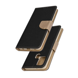 Husa Samsung Galaxy A21s Flip MyFancy, negru auriu