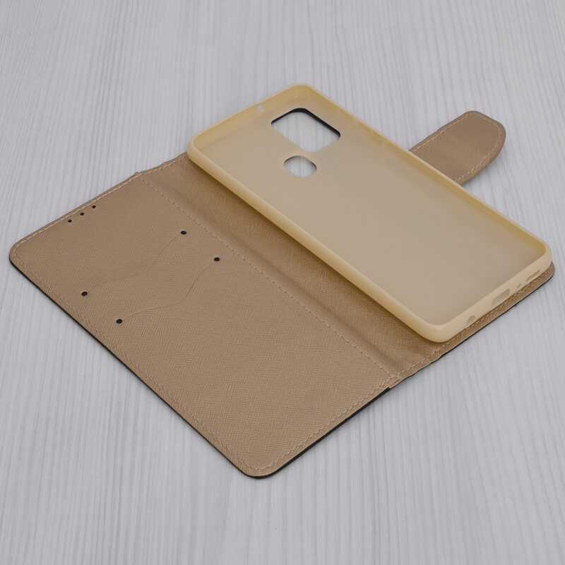 Husa Samsung Galaxy A21s Flip MyFancy, negru auriu