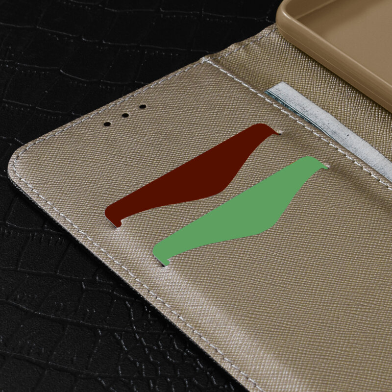 Husa Samsung Galaxy A21s Flip MyFancy, negru auriu