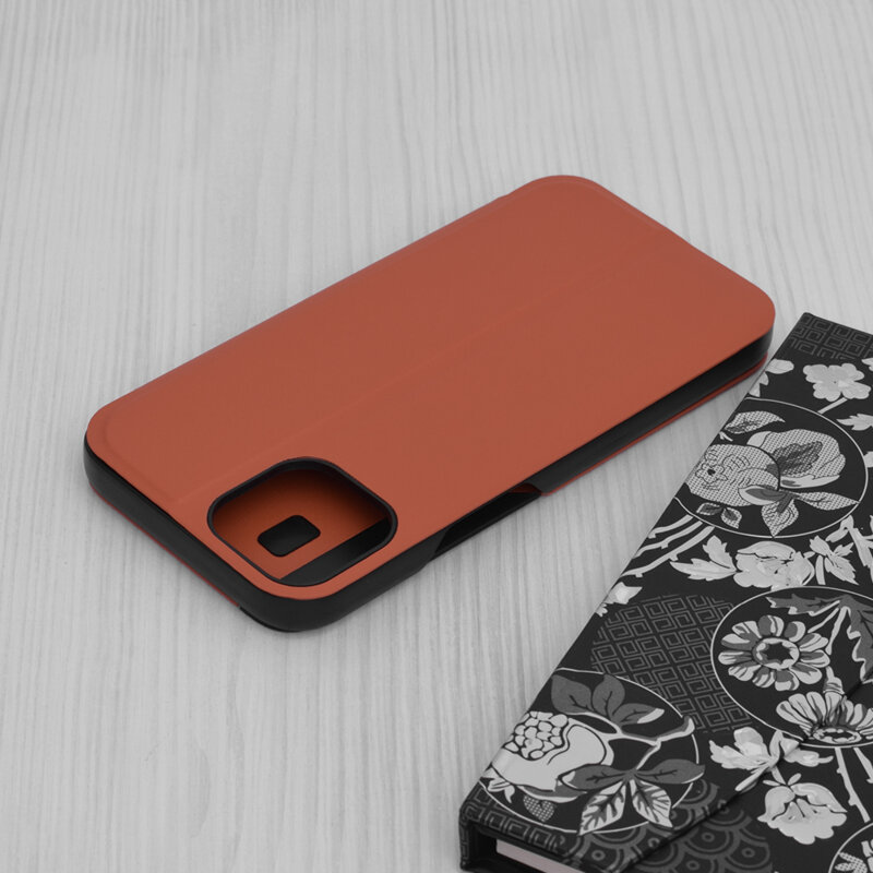 Husa iPhone 14 Eco Leather View flip tip carte, portocaliu