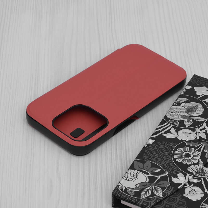 Husa iPhone 14 Pro Eco Leather View flip tip carte, rosu
