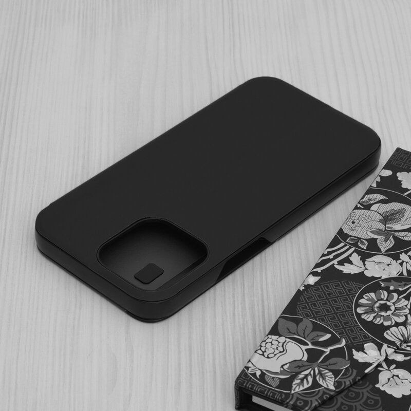 Husa iPhone 14 Pro Max Eco Leather View flip tip carte, negru