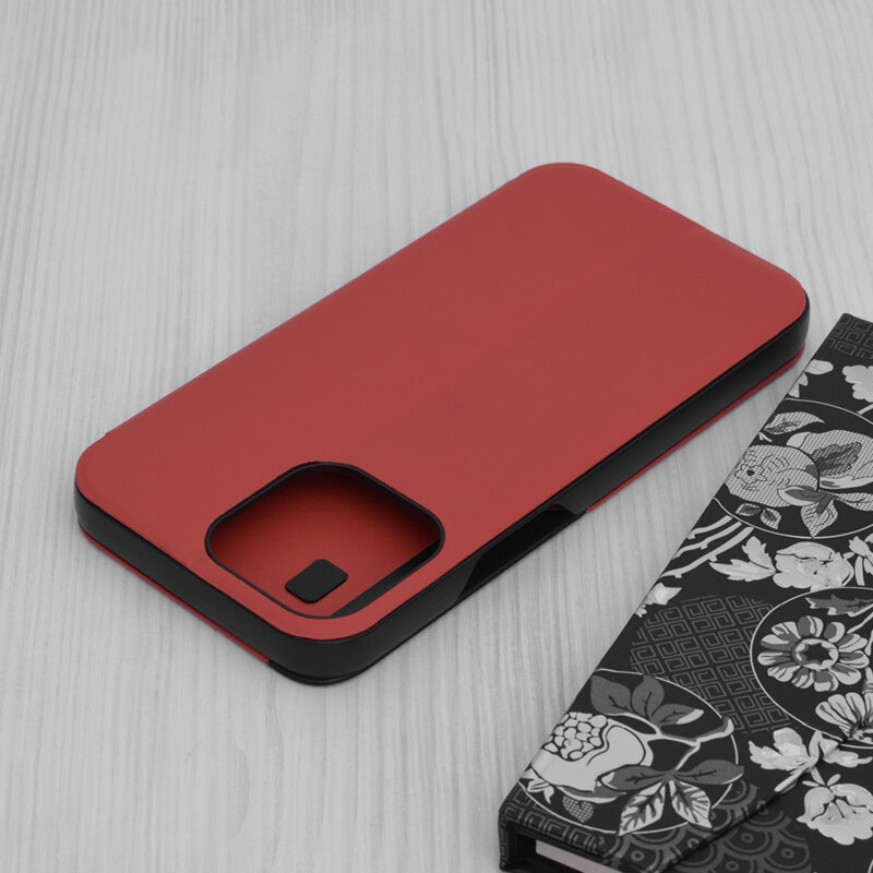 Husa iPhone 14 Pro Max Eco Leather View flip tip carte, rosu