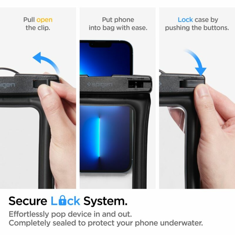 Husa impermeabila telefon IPX8 Spigen A610, negru