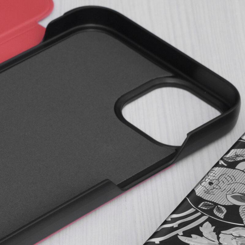 Husa iPhone 14 Plus Eco Leather View flip tip carte, rosu