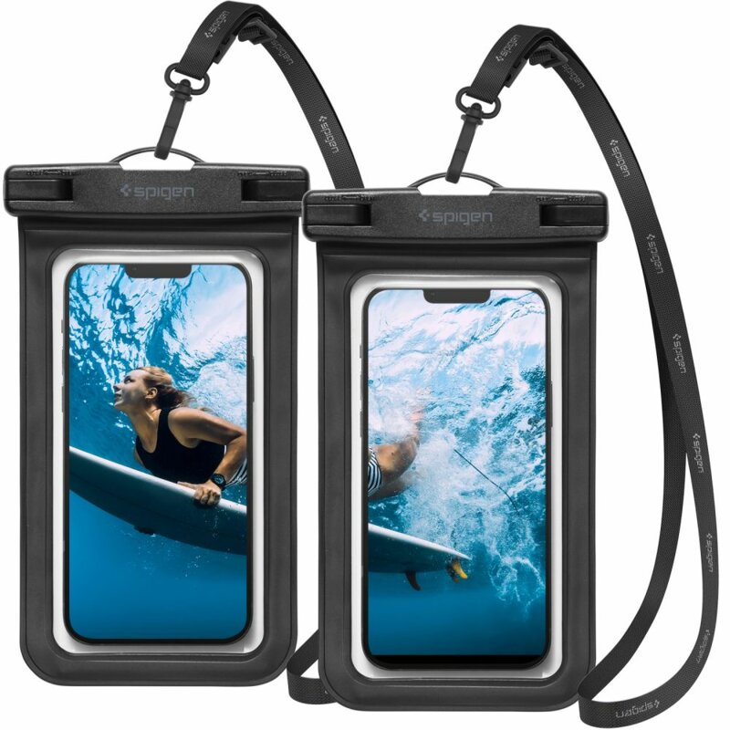 [Pachet 2x] Husa subacvatica telefon waterproof Spigen A601, negru