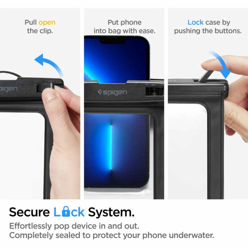 [Pachet 2x] Husa subacvatica telefon waterproof Spigen A601, negru