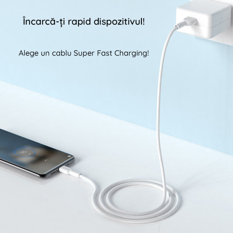 Cablu Super Fast Charging tip C Oppo VOOC Hoco X33, 5A, negru
