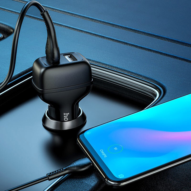 Incarcator masina,  2xUSB, 2.4A, 12W, Hoco Z36, negru