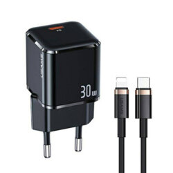 Incarcator priza T45 + cablu tip C la Apple U63 Usams, negru