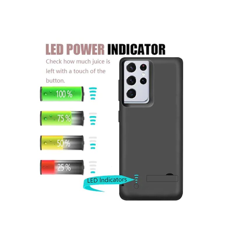 Husa cu baterie Samsung Galaxy S22 Ultra 5G Techsuit Power Pro, 5000mAh, negru