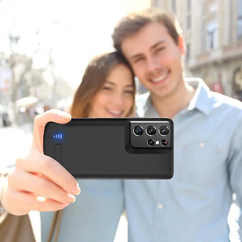 Husa cu baterie Samsung Galaxy S22 Ultra 5G Techsuit Power Pro, 5000mAh, negru