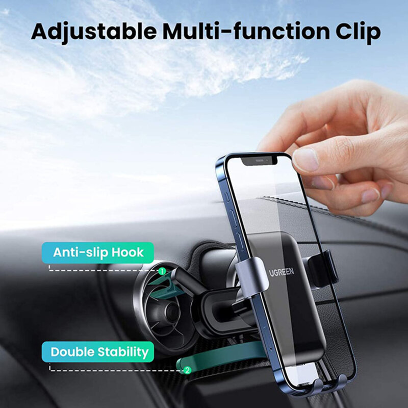 Suport telefon masina grila de ventilatie Ugreen, gri, 30401