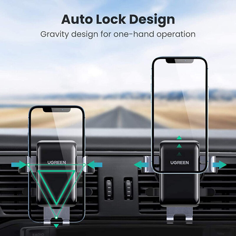 Suport telefon masina grila de ventilatie Ugreen, gri, 30401