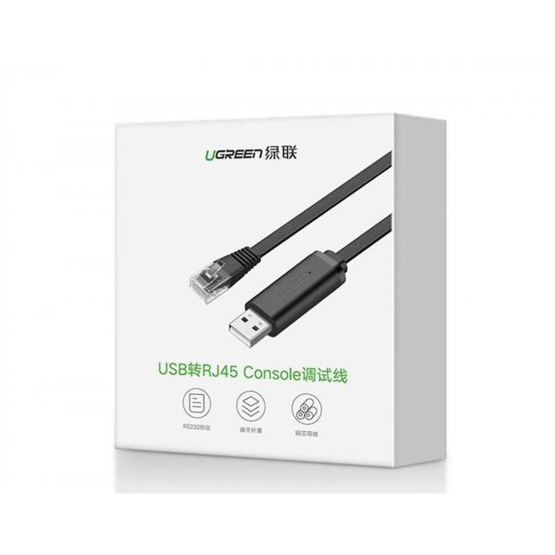 Cablu LAN, USB la RJ45 Ugreen, negru, 3m, 60813