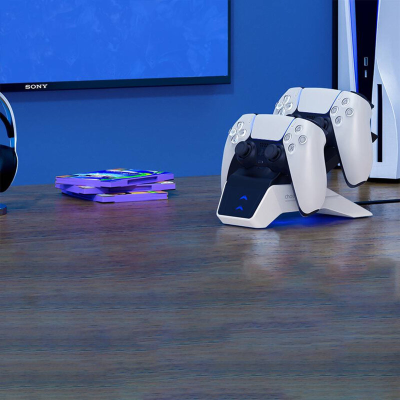 Statie incarcare controller PS5 Choetech, negru/alb GM-P02